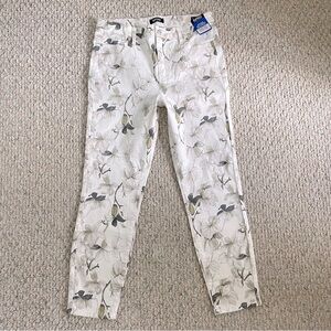 NEW! High Rise Floral Soft Stretch Ankle Skinny Jeans Pants